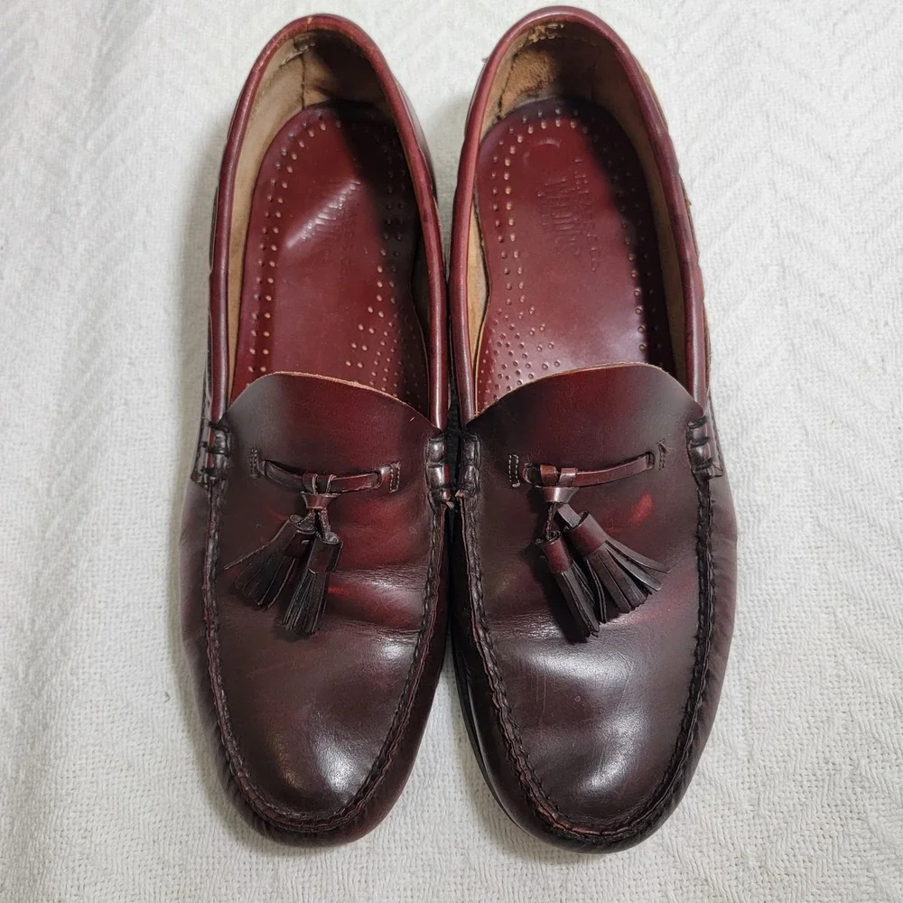 G.H. Bass‎ & Co Weejuns Layton Tassel Loafers Kiltie Burgundy Sz 10.5 E Made USA